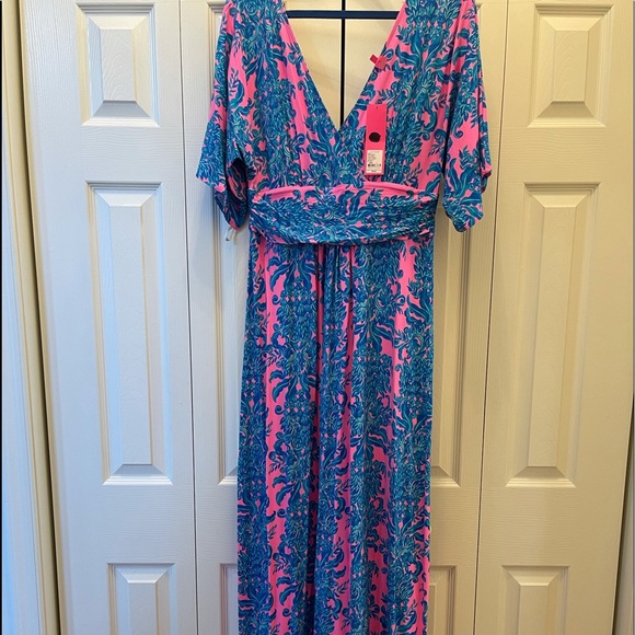 Lilly Pulitzer Parigi Maxi Dress in Prosecco Pink size L - Picture 3 of 8